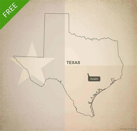 Free Vector Map Of Texas Outline One Stop Map
