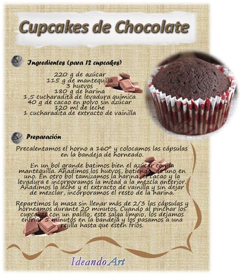 ideandoart receta cupcakes de chocolate cupcake recipes desserts cupcake cakes