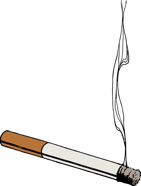 Hand With Smoking Cigarette Vector Flat Cartoon Illustration Clip