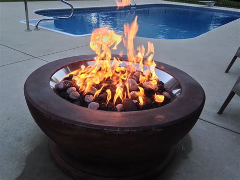This Is One Of Our 25 Gas Fire Pit Inserts Installed Into A Concrete Planter With Black River