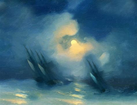 Storm Over Rough Seas Abstract Realism Painting By Georgiana Romanovna