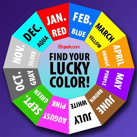 Pch On Twitter Use Your Birthday Month To Find Your Lucky Color Is