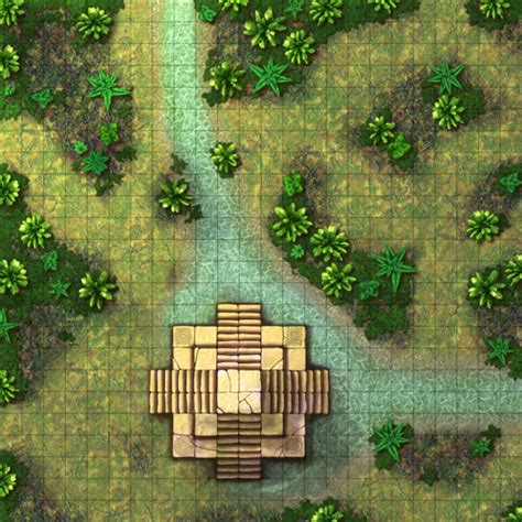 Jungle Temple 24 X 24 Rpg Encounter Map Loke Battlemats Fantasy