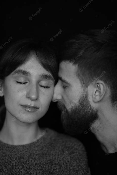 Premium Photo Black And White Portrait Of A Loving Couple Closeup On