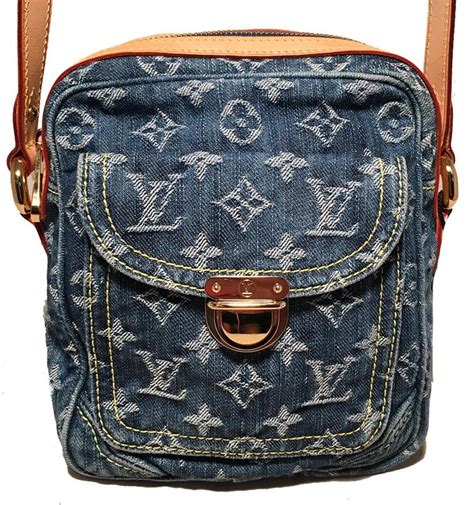 Louis Vuitton Blue Jean Denim Monogram Camera Crossbody Shoulder Bag At