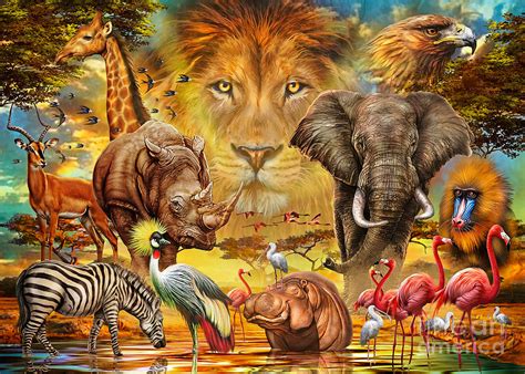 African Animals Collage Digital Art By Mgl Meiklejohn
