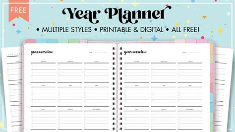 Printable Year Planner Template World Of Printables