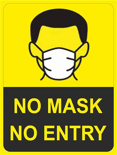 Corona Safety Sign Board Size 12 Inch X 9 Inchno Mask No Entry Sign