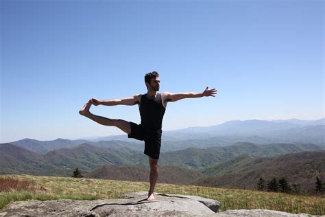 Yoga Retreat In The Mountains Man Practicing Yoga During A Flickr