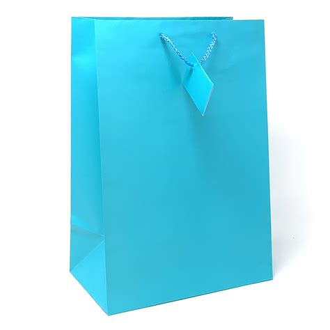 Allgala 12PK Value Premium Solid Color Paper Gift Bags 17 XL Turquoise