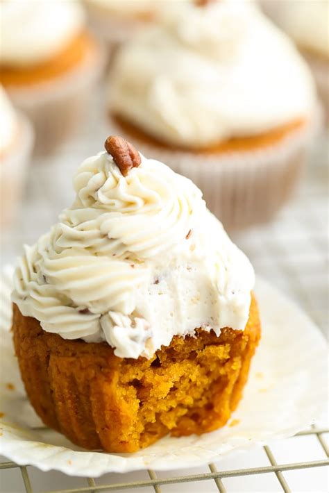 Vegan Pumpkin Cupcakes with Maple Pecan Frosting - Nora Cooks