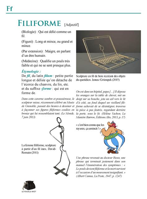 Filiforme - Le Fouille-Mot