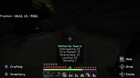 Position 2612 13 5321 Netherite Sword Unbreaking Iii Fire Aspect