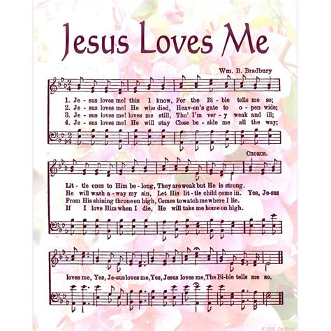 Jesus Loves Me 8 X 10 Antique Hymn On Photo Art By Vintageverses