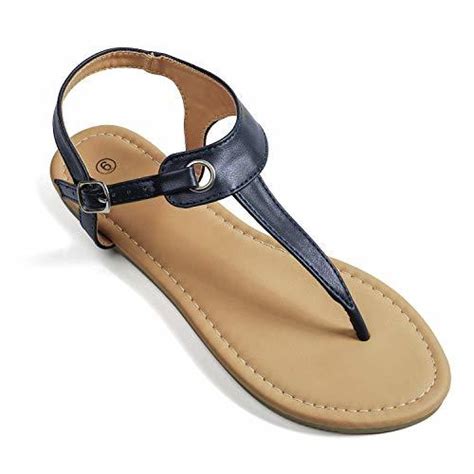 Soles And Souls Flat T Strap Thong Sandal For Women Navy Blue 105