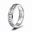 Silver Titanium Rings For Women Men With CZ 6mm