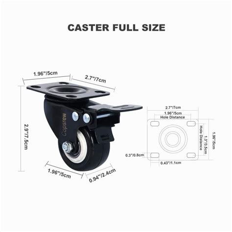 2inch Swivel Caster Wheels With Locking Heavy Duty Casters 150 Lbs Per
