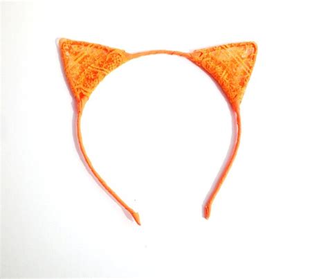 Orange Lace Tabby Cat Ears