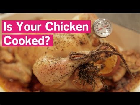 Roast your chicken for approximately 20 minutes per pound, or until the temperature of the breast meat registers at 165 degrees. How To Check A Roasted Chicken's Temperature - YouTube