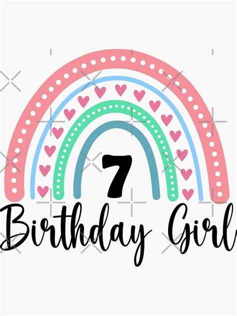 7th Birthday Girl Seven Year Old Birthday Girl 7 Year Old Birthday