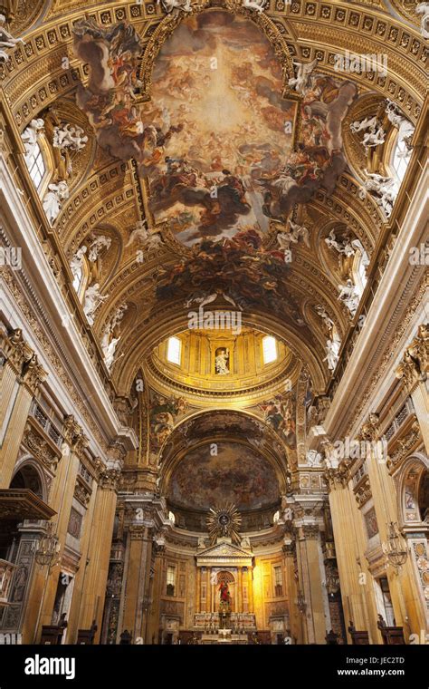 Italy Rome Interior Shot Of The Church Chiesa Del Gesu Stock Photo