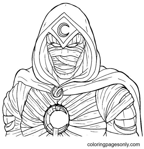 Printable Moon Knight Marvel Coloring Page Free Printable Coloring Pages