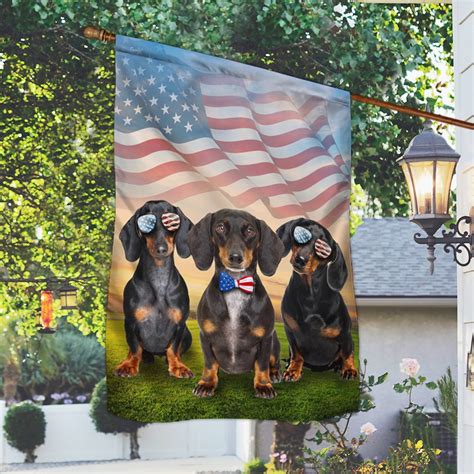 Dachshund Flag Independence Day Patriotic American Flag Qtr183f Flagwix
