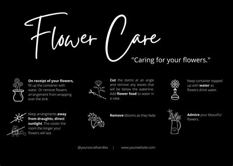 Buy Flower Care Card Template Care Diy Card Flower Care Guide Online In