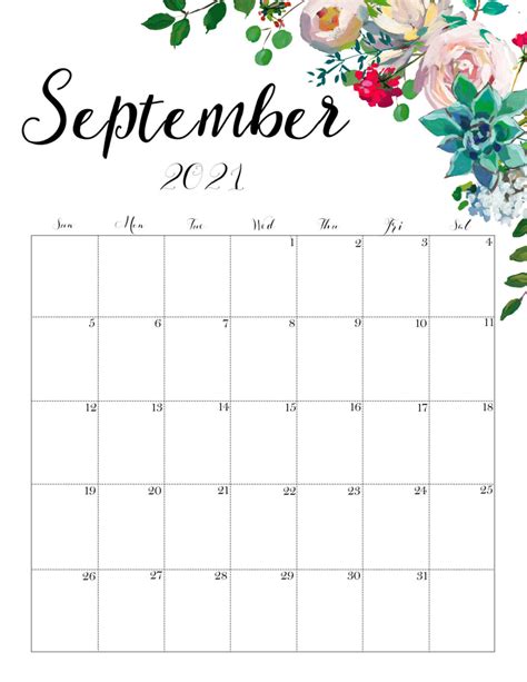 Free Printable Calendar 2021 September Printable Word Searches