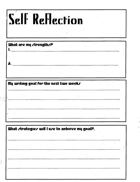 Cbt Self Reflection Worksheet