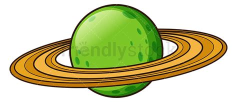 Green Retro Planet Cartoon Clipart Vector Friendlystock