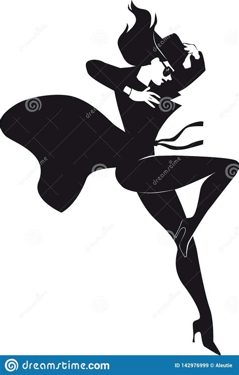 Female Spy Or Secret Agent Stock Vector Illustration Of Police 142976999