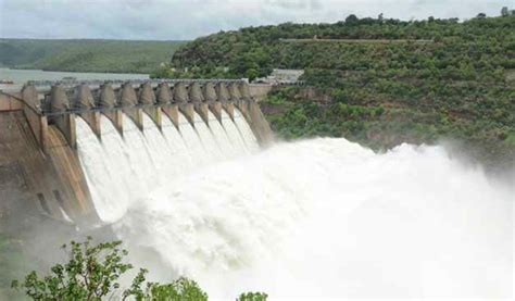 Water Levels Rise 10 Crest Gates Of Srisailam Dam Lifted Telangana Today