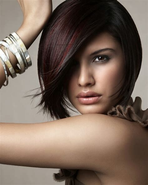 Asymmetric With Red Fall Hair Color Hair Color Trends Hair Trends Trendy Hair Colour Short