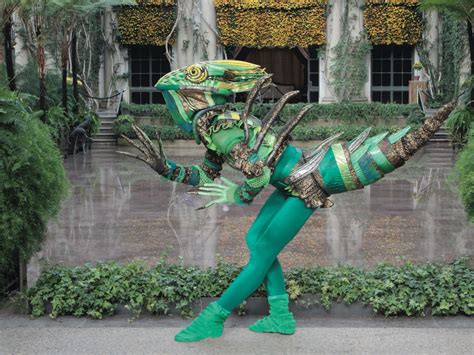 Green Basilisk Lizard With Basketry Headpiece Lizard Costume Monster Costumes Professional