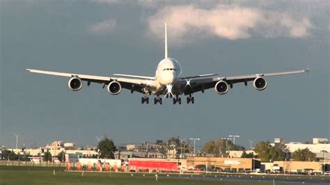 Air France A380 Landing On 24r At Yul Youtube