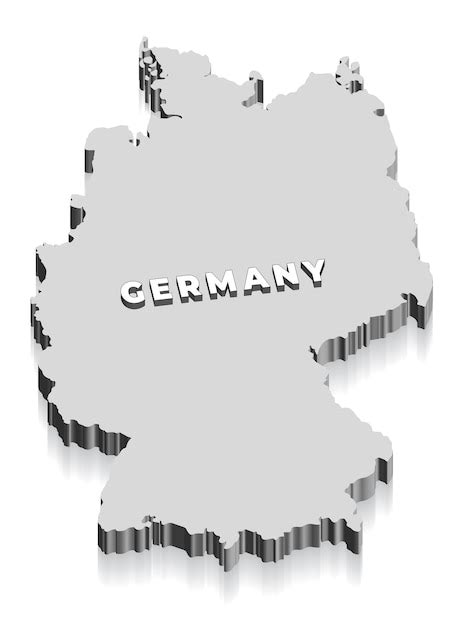 Eine 3d Karte Von Deutschland Premium Vektor