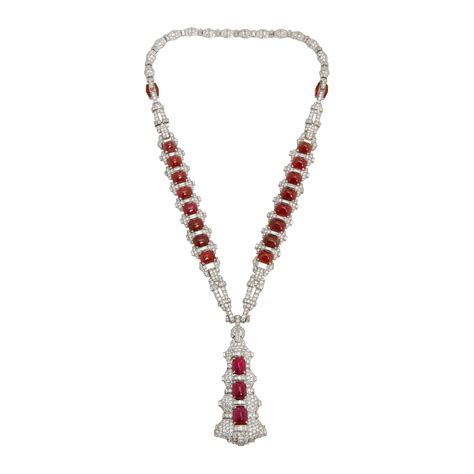 Magnificent Art Deco Burma Ruby And Diamond Sautoir Eleuteri