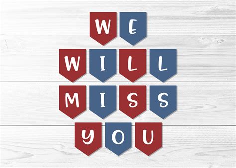 We Will Miss You Banner Red White & Blue Military Banner | Etsy