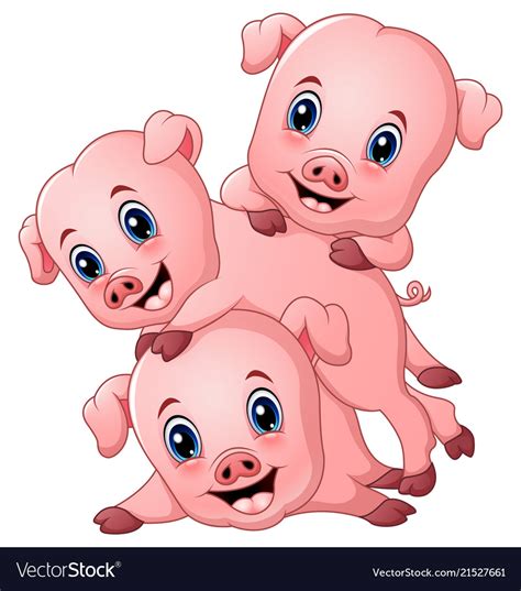 Three Little Pig Cartoon Royalty Free Vector Image