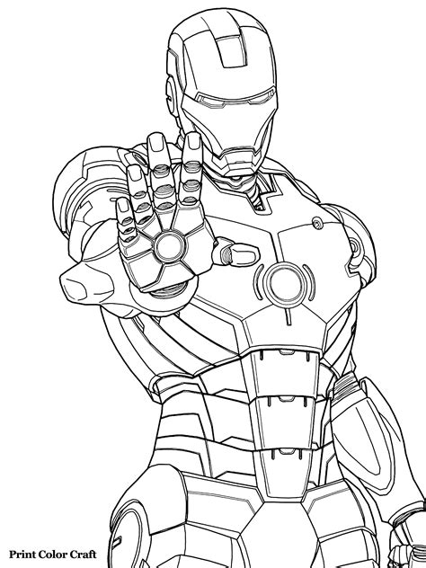 Iron Man Coloring Pages Printable Pdf Print Color Craft
