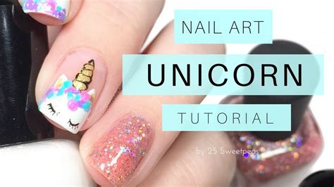 Easy Unicorn Nail Art Tutorial Youtube