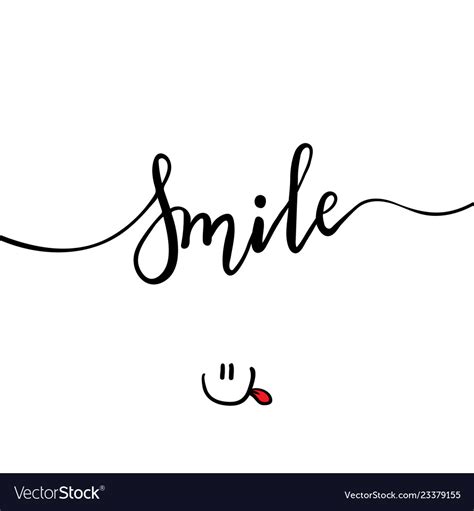 Smile Lettering Cartoon Royalty Free Vector Image