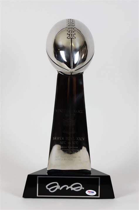 Super Bowl Xxiv Replica Trophy Signed Joe Montana 49ers Vsbroncos