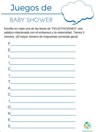 Juegos Para Baby Shower Plantillas Para Imprimir Babycenter