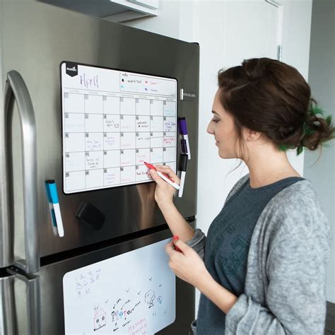 Magnetic Dry Erase Calendar For Fridge With Stain