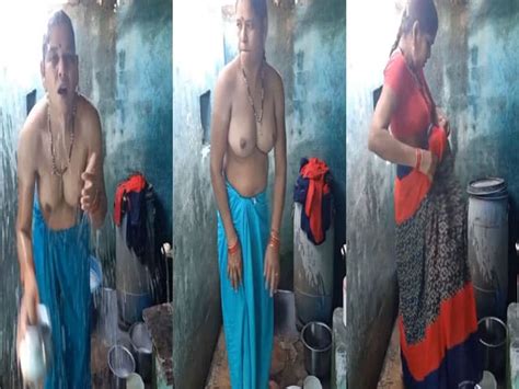 Mature Topless Village Aunty Bathing Caught On Cam Video Indian Porn