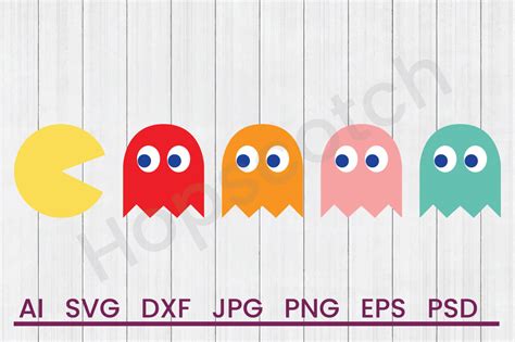 Pac Man Svg File Dxf File By Hopscotch Designs Thehungryjpeg