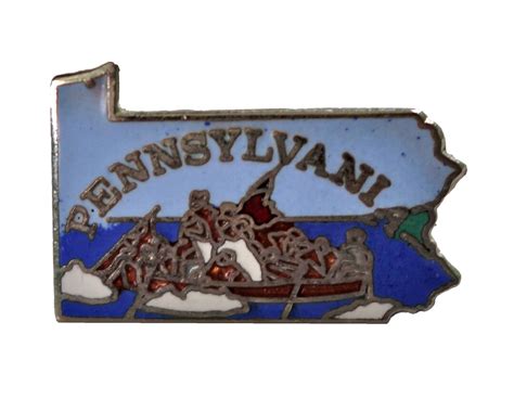 Pennsylvania State Vintage Enamel Pin Lapel Badge T Etsy