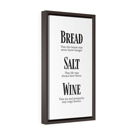Bread Salt Wine Canvas Print Its A Wonderful Life Etsy Wine And